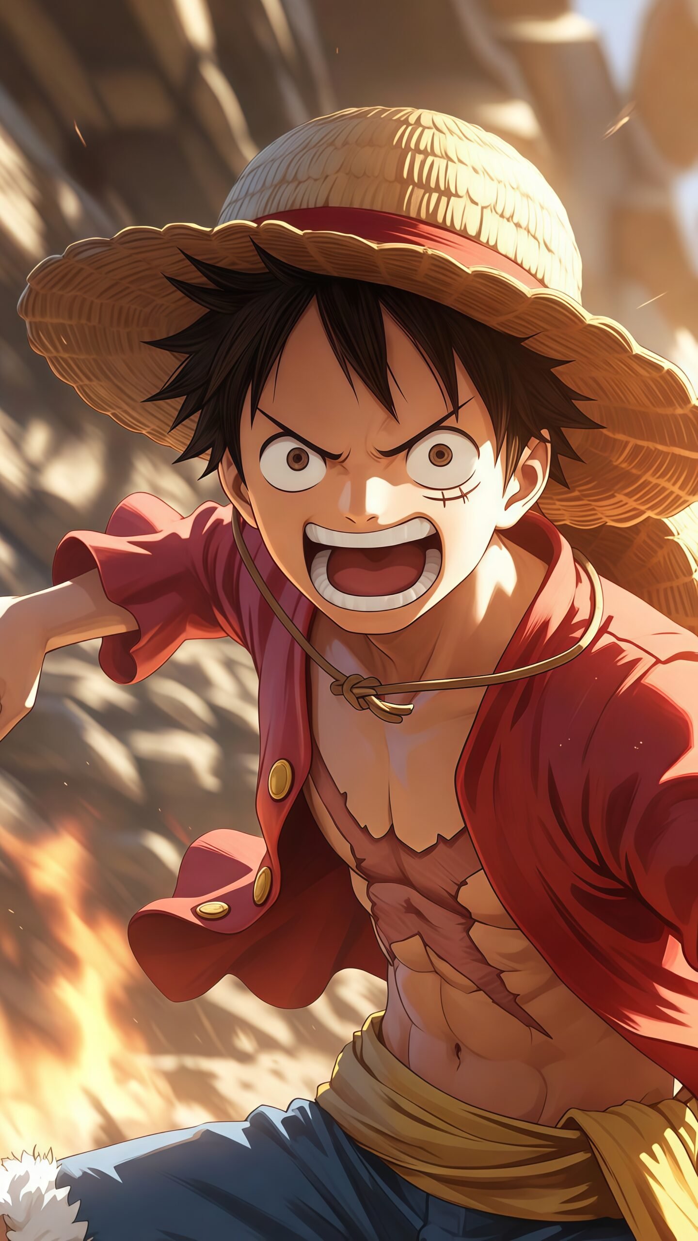 Luffy Gear 5 4K Wallpaper for Phone – Powerful Anime Fighting Scenes