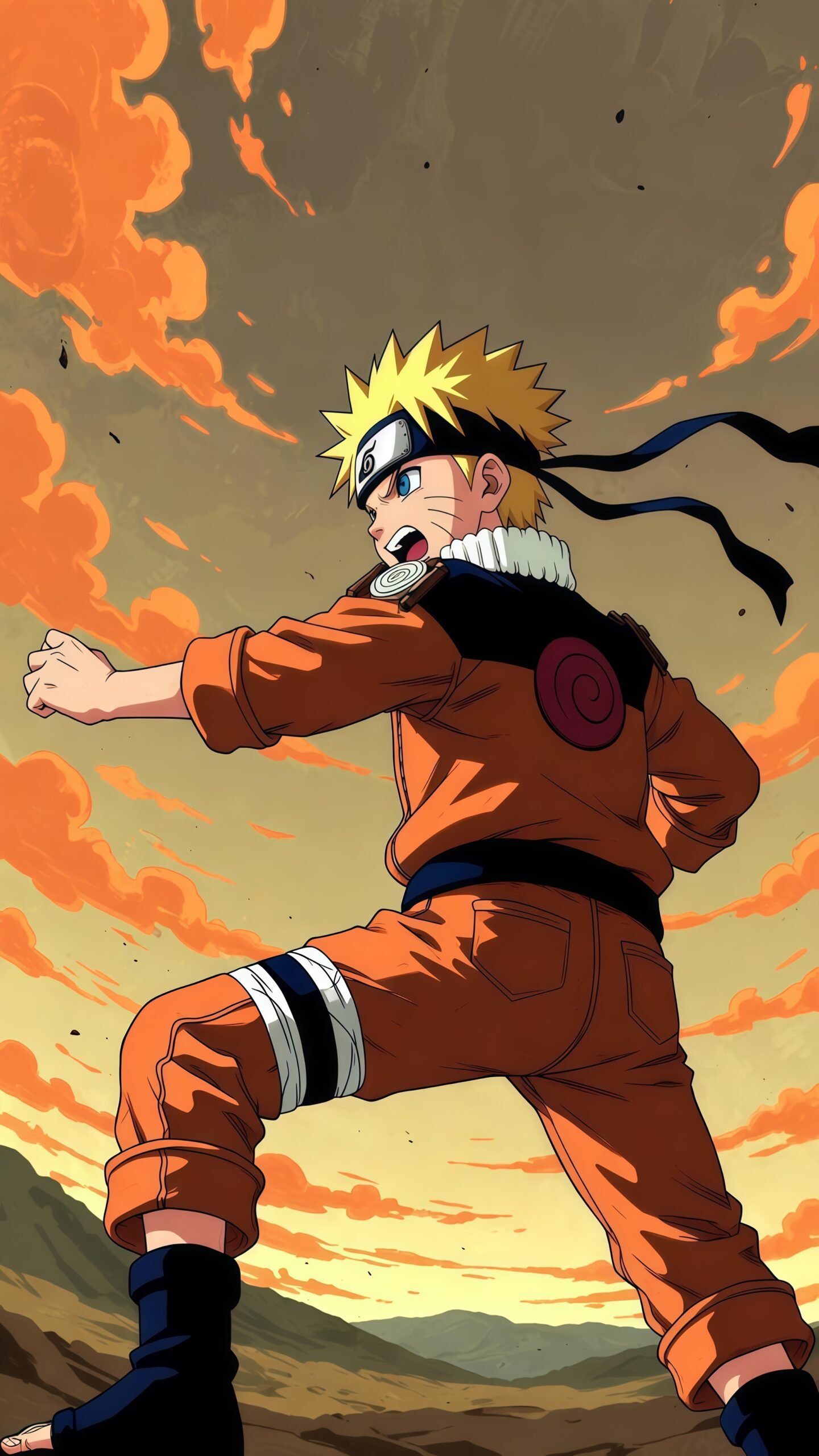 Naruto Uzumaki 4K Fighting Wallpaper for Phone – Epic Anime Action HD
